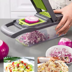 10 in 1 Mandoline Slicer Vegetable Cutter with Stainless Steel Blade Manual Potato Peeler Carrot Cheese Grater Dicer Kitchen Tool-Pink with box