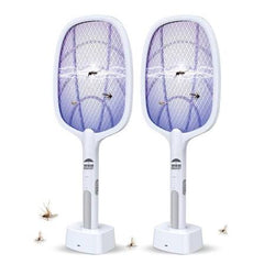 USB Rechargeable Mosquito Racket With Stand – Electric Insect Killer Bat For Indoor And Outdoor Use | Insects Killer | Mosquito Killer Racket (Random Color)